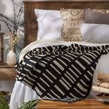 Dii Urban Geometric Collection Cotton Throw Blanket, 50X60, Black