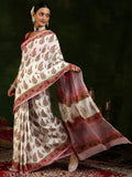Libas Women'S Cotton Saree (16114_Off White)