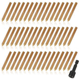 Hicarer 50 Pack 1/4-20 x 1-1/2 Inch Hanger Bolts Double Headed Bolts with Driver Self Tapping Screw Threaded Rod Screws for Furn