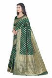 Sugathari Womens Banarasi Saree Pure Kanjivaram Silk Saree Soft New Ladies 2023 Design Wear Pattu Sarees Latest Party Sari Collections With Blouse Piece For Wedding Sadi (San Pari-192 Dark Green)