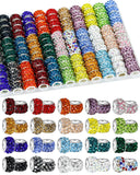 120PCS FIVEIZERO Rhinestone Large Hole Beads for Jewelry Making, 20 Colors Rhinestone European Bead Bulk Spacer Beads for Beadab