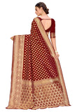Glory Sarees Womens Jacquard Art Silk Kanchipuram Saree (Kara115Maroon_Maroon)