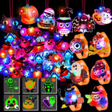 U-Goforst 88 PCS Halloween Party Favors for Kids, Glow in the Dark Light Up Bracelets Necklaces LED Rings Halloween Toys Bulk Cl