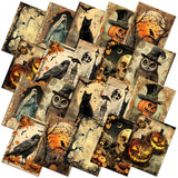 Hahafelt 10 Pcs 18 x 22 Inch Vintage Halloween Quilting Fabric Square Spooky Gothic Quilted Fabric Bundle Fat Quarters Pumpkin S