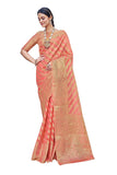 Glory Sarees Womens Organza Silk Woven Saree With Blouse Piece (Organza_SIlk101_Pink)