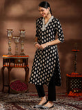 Libas Women'S Silk Blend Kurta Set (39082B_Black Black Xs