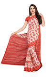 Tamaira Fashion Womens Plain Cotton Saree (1338_Red, Scarlet)