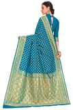 Glory Sarees Womens Banarasi Silk Saree With Blouse Piece (Firozi)