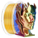 Chitu Systems Conjure Silk PLA 3D Printer Filament, 1.75mm Tri-Color Filament, Silk Blue Gold Red 3D Printing Filament 1KG/2.2lb