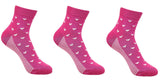 Kaneekshi WomenS Cotton Ankle Length Socks Stripes Heart Printed Pattern Socks For Women Pink (Pack Of 3)