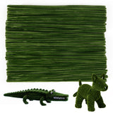 Caydo 100 Pieces Army Green Pipe Cleaners Craft Supplies Flexible Chenille Stems for DIY Crafts Project and St. Patricks Day De
