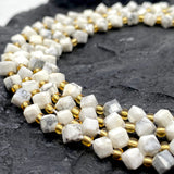 ABCGEMS California Snowy-White Howlite Beads (A Revolutionary Cutting Technique Brings a More Dynamic Look to a Traditional Cube