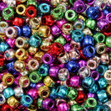 ANCADN 1000pcs UV Color Pony Beads 6 * 9mm Large Plastic Bead for Hair Braiding,Pony Beads Bulk for Bracelets Making(uvcolor)