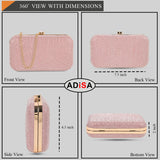 Adisa Constellation Formal Party Clutch With Gold Chain For Women And Girls (Cl106-Pin),Pink Taupe,,B0CVYLY4JB