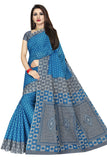 TAMAIRA FASHION Womens Plain Cotton Saree (AB15_Blue, Turquoise)