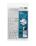 Chartpak SelfAdhesive Vinyl Capital Letters and Numbers, 3/4 Inches High, Silver, 94 per Pack (01029)