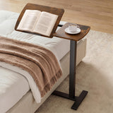 Sakugi Overbed Bedside Table with Wheels, Height Adjustable Laptop Desk, Hospital Bed Table with Right-Side Tilt Top, Rolling Be