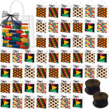 Hosuly 50 Pcs Juneteenth Bags Bulk with Handles Reusable Juneteenth Gift Bags African American Party Favor Plastic Goodie Treat