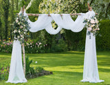 WARM HOME DESIGNS Wedding Arch Draping Fabric Bundle Has 2 144 Inch (12 FT; 4 Yards) Scarves in White Fabric Colors for Wedding