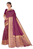 Glory Sarees Womens Art Silk Kanchipuram Saree (Kara115Wine_Wine)