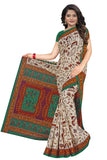 Tamaira Fashion Womens Plain Weave Pure Cotton Saree Without Blouse Piece(1560_Beige&Seagreen)
