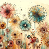 Hestarcul DIY Dandelion Diamond Art Kits for Adults,5D Diamond Painting Kit for Beginner,Full Round Gem Art Paint by Diamond for