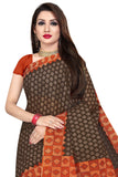 Tamaira Fashion Womens Plain Weave Pure Cotton Saree Without Blouse Piece(Ab15_Brownandrustbrown)