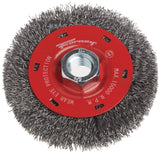 Forney 72788 Wire Wheel Brush, Coarse Crimped with 5/8Inch11 Threaded Arbor, 4Inchby.014Inch