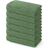 Homaxy Microfiber Waffle Weave Kitchen Towels, 6 Pack, Grass Green