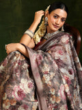 Libas Women'S Silk Blend Saree (16141_Taupe)
