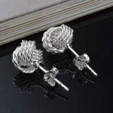 925 Silver Love Nut Stud Earrings