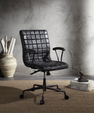 Barack - Office Chair Vintage Black Top Grain Leather & Aluminum