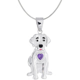 Sterling & Crystal Pup Necklace