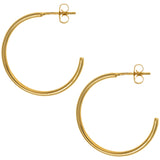 Golden Hoop Post Earrings