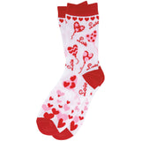 Valentine's Day Crew Socks | Hearts & Love Balloon Socks