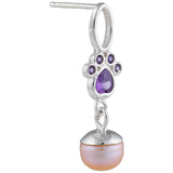 Paw Print Sparkle Sterling & Pearl Earrings