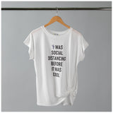 Social Distancing Dolman Front Twist T-Shirt