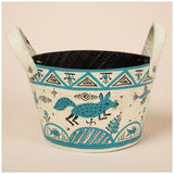 Hand Painted Folklore Recycled Rubber Planter