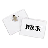 Clip/Pin Combo Style Name Badges, Sealed With Inserts, 4 X 3, 50/Bx, 95743