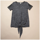 Tie Knot Lace Short Sleeve Shirt