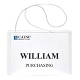 Hanging Style Name Badge Kit W/White Elastic Cord, Sealed With Inserts, 4 X 3, 50/Bx, 96043
