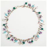 Dangling Gemstones Hand Beaded Anklet