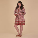 Romantic Floral Border Print Dress