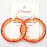 Beaded Gold-Plated Circle Earrings