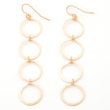 Golden Hammered Circle Fall Earrings