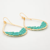 Colorful Golden Hammered Tear Drop Earrings