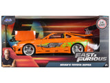 Brians Toyota Supra Orange with Graphics Fast & Furious Movie 1/24 Diecast Model Car by Jada
