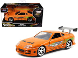 Brians Toyota Supra Orange with Graphics The Fast and the Furious (2001) Movie Fast & Furious 25th Anniversary Series 1/32