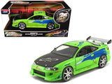 Brians Mitsubishi Eclipse Green with Black Hood and Graphics The Fast and The Furious (2001) Movie 25 Years of Fast & Furiou