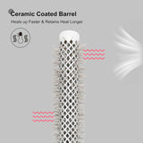 Eagle Fortress XL Ceramic + Ionic Round Hair Brush 0.98in - Grey